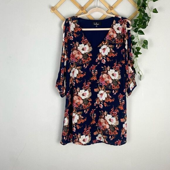 LULUS Shifting Dears Blue Floral Shift Dress K331 - Picture 2 of 7